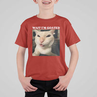 Funny Cat Meme Lover T Shirt For Kid Wait Im Goated