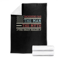 American Flag Dachshund Dad Throw Blanket The Man The Myth The Snack Dealer