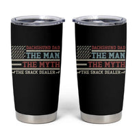 American Flag Dachshund Dad Tumbler Cup The Man The Myth The Snack Dealer