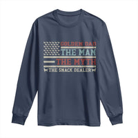 Vintage Golden Retriever Dad Long Sleeve Shirt The Man The Myth The Snack Dealer