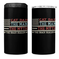 Vintage USA Cat Dad 4 in 1 Can Cooler Tumbler The Man The Myth The Snack Dealer