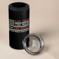 Vintage USA Cat Dad 4 in 1 Can Cooler Tumbler The Man The Myth The Snack Dealer