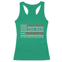Vintage USA Cat Dad Racerback Tank Top The Man The Myth The Snack Dealer