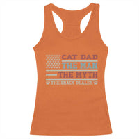 Vintage USA Cat Dad Racerback Tank Top The Man The Myth The Snack Dealer