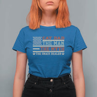 Vintage USA Cat Dad T Shirt For Women The Man The Myth The Snack Dealer
