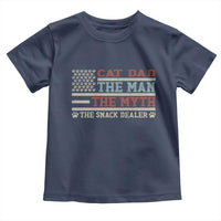 Vintage USA Cat Dad Toddler T Shirt The Man The Myth The Snack Dealer