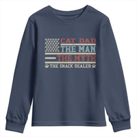 Vintage USA Cat Dad Youth Sweatshirt The Man The Myth The Snack Dealer