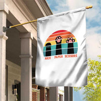Funny Vintage Black Cat Introvert Garden Flag Rock Paper Scissors Paw
