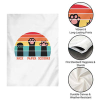 Funny Vintage Black Cat Introvert Garden Flag Rock Paper Scissors Paw
