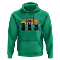 Funny Vintage Black Cat Introvert Hoodie Rock Paper Scissors Paw