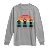 Funny Vintage Black Cat Introvert Long Sleeve Shirt Rock Paper Scissors Paw