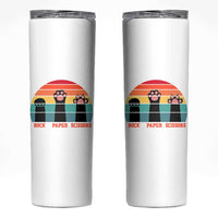 Funny Vintage Black Cat Introvert Skinny Tumbler Rock Paper Scissors Paw