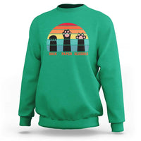 Funny Vintage Black Cat Introvert Sweatshirt Rock Paper Scissors Paw