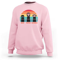 Funny Vintage Black Cat Introvert Sweatshirt Rock Paper Scissors Paw