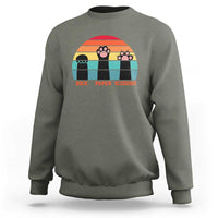 Funny Vintage Black Cat Introvert Sweatshirt Rock Paper Scissors Paw