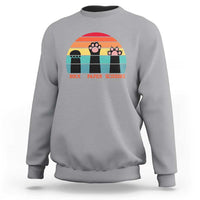 Funny Vintage Black Cat Introvert Sweatshirt Rock Paper Scissors Paw