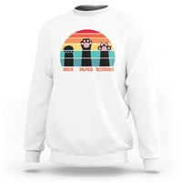 Funny Vintage Black Cat Introvert Sweatshirt Rock Paper Scissors Paw