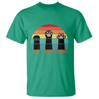 Funny Vintage Black Cat Introvert T Shirt Rock Paper Scissors Paw