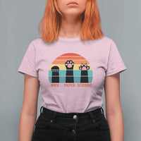 Funny Vintage Black Cat Introvert T Shirt For Women Rock Paper Scissors Paw
