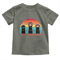 Funny Vintage Black Cat Introvert Toddler T Shirt Rock Paper Scissors Paw