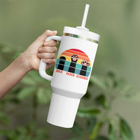 Funny Vintage Black Cat Introvert Tumbler With Handle Rock Paper Scissors Paw