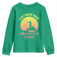 Funny Fishing Enthusiast Gift Youth Sweatshirt I Cant Work Today My Arm Is In A Cast