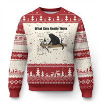 Funny Physics Cat Meme Ugly Christmas Sweater What Cats Really Think
