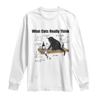 Funny Physics Cat Meme Long Sleeve Shirt What Cats Really Think