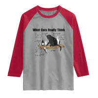 Funny Physics Cat Meme Raglan Shirt What Cats Really Think