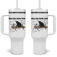 Funny Physics Cat Meme Tumbler With Handle What Cats Really Think