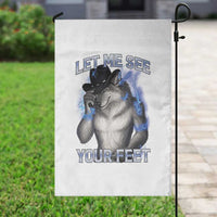 Funny Alpha Wolf Ironic Meme Garden Flag Let Me See Your Feet