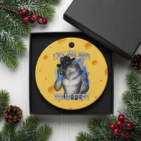 Funny Alpha Wolf Ironic Meme Ceramic Ornament Let Me See Your Feet