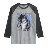 Funny Alpha Wolf Ironic Meme Raglan Shirt Let Me See Your Feet