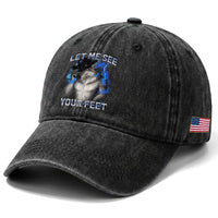 Funny Alpha Wolf Ironic Meme Washed Cotton Baseball Cap Let Me See Your Feet