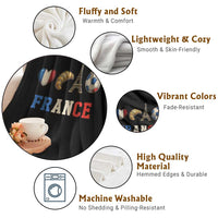 French Football Fan Throw Blanket France Soccer Game Day Gift