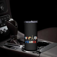 French Football Fan Skinny Tumbler France Soccer Game Day Gift