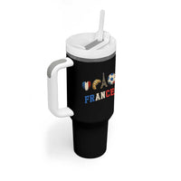French Football Fan Tumbler With Handle France Soccer Game Day Gift