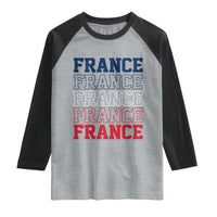 France Pride French Flag Patriotic Supporter Raglan Shirt