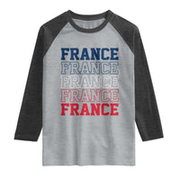France Pride French Flag Patriotic Supporter Raglan Shirt