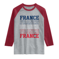 France Pride French Flag Patriotic Supporter Raglan Shirt