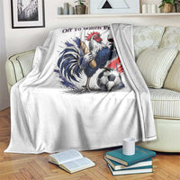 Funny French Rooster Soccer Fan Throw Blanket Off To Watch France