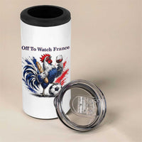 Funny French Rooster Soccer Fan 4 in 1 Can Cooler Tumbler Off To Watch France