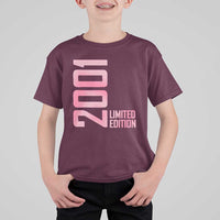 Vintage 25th Birthday Limited Edition 2001 Gift T Shirt For Kid