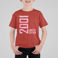 Vintage 25th Birthday Limited Edition 2001 Gift T Shirt For Kid
