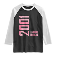 Vintage 25th Birthday Limited Edition 2001 Gift Raglan Shirt