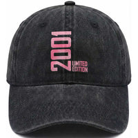 Vintage 25th Birthday Limited Edition 2001 Gift Washed Cotton Baseball Cap