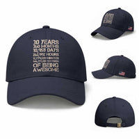 Vintage 30th Birthday Gift Baseball Cap 30 Years Of Being Awesome