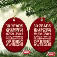 Vintage 30th Birthday Gift Ceramic Ornament 30 Years Of Being Awesome