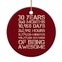 Vintage 30th Birthday Gift Ceramic Ornament 30 Years Of Being Awesome