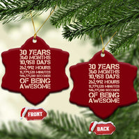 Vintage 30th Birthday Gift Ceramic Ornament 30 Years Of Being Awesome